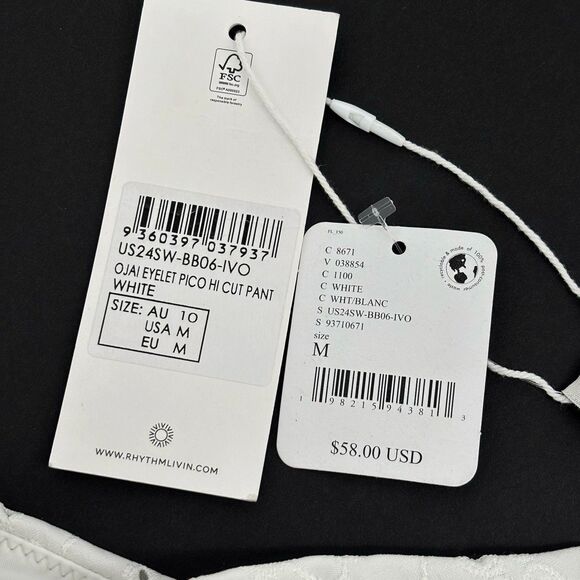 Free People Movement Rhythm Brighton Eyelet White Bikini Bottom Medium $58 NWT - Picture 7 of 16